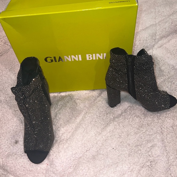 Gianni Bini open toe booties. Only worn once. Still have box. Very sparkly. - Picture 4 of 6